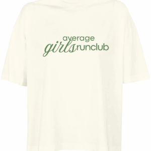 [P] 03807 Average Girls Running Club Ladies Boxy Oversized Organic T-Shirt Off White SR