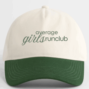 [P] BB67 Average Girls Running Club Contrast Peak Leisure Cap Natural/Forest Green SR